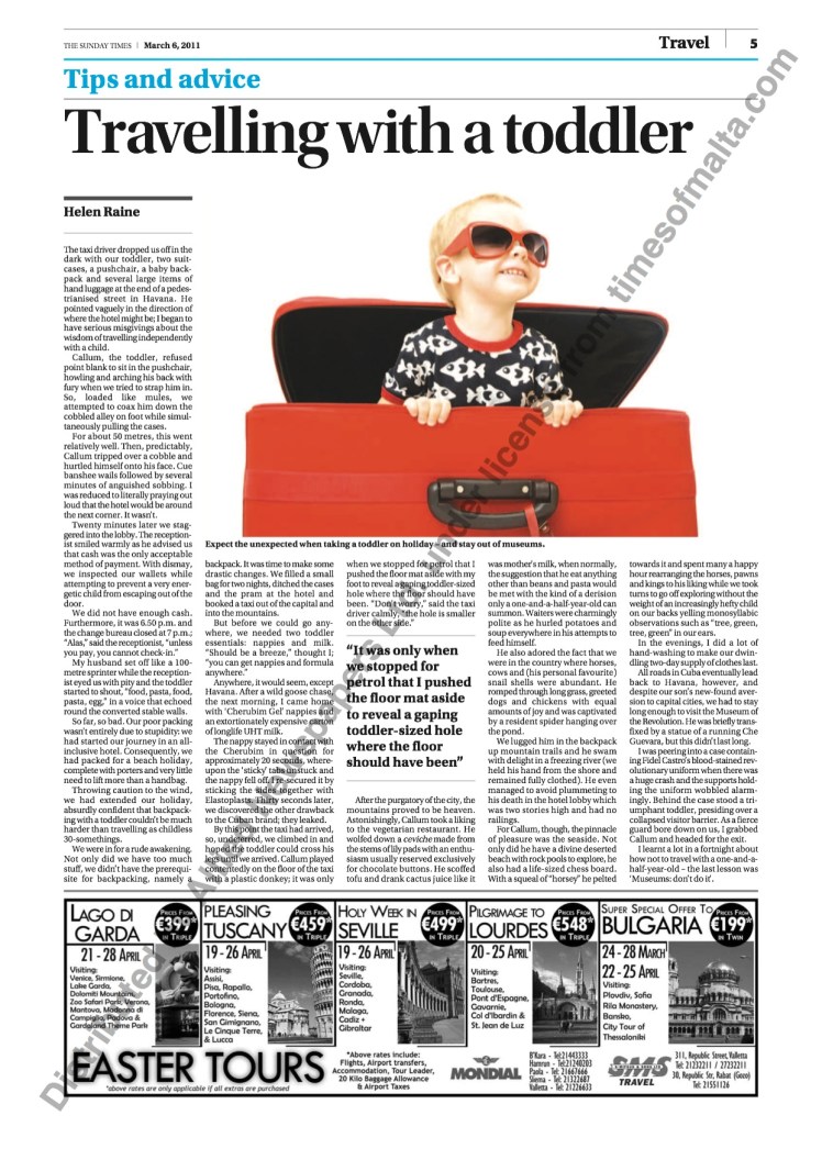 Travelling with a toddler - entertainment