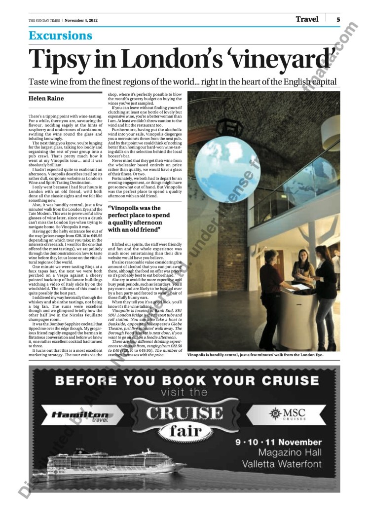 Vinopolis London wine tasting