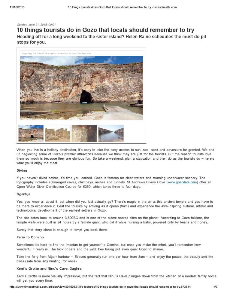 10 things tourists do in Gozo that locals should remember to try - timesofmalta - f-page-001