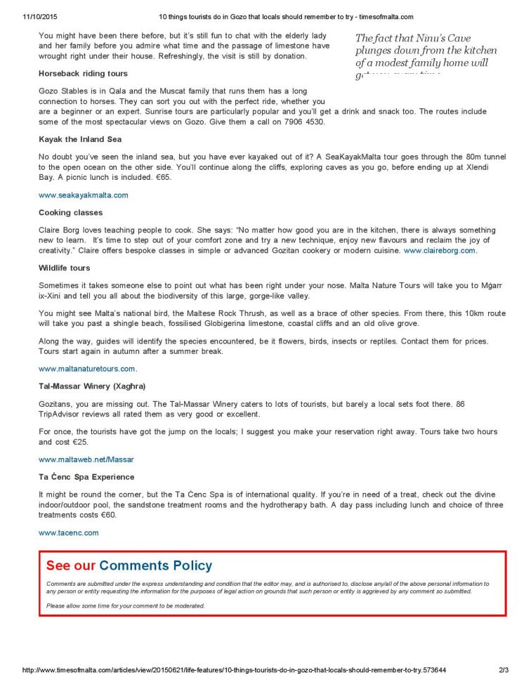 10 things tourists do in Gozo that locals should remember to try - timesofmalta - f-page-002